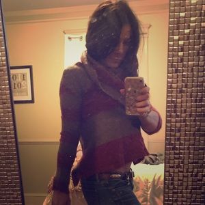 Free People alpaca striped crop sweater